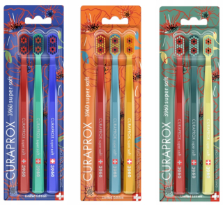 Curaprox Extra mäkká zubná kefka 3960 Super Soft Dragon Fly 3 ks